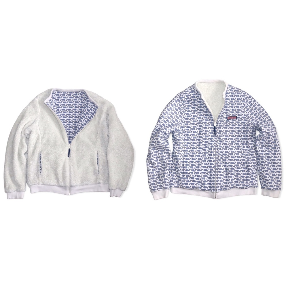 Vineyard Vines Girls Reversible Fuzzy Full Zip Jacket